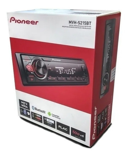 Autoestéreo para auto Pioneer MVH S215BT con USB y bluetooth