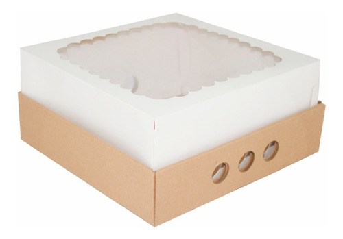 Caja Para Desayuno O Torta C/visor 30x30x12