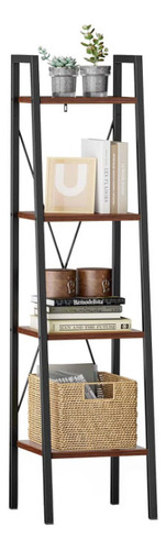 Estante Librero De 4 Capas Estantería Minimalista Modernos Librero Delgado Estante Librero Librero Minimalista Librero Industrial Libreros Baratos Mueble Librero Color Marrón Oscuro