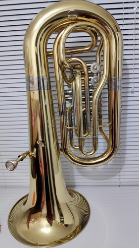 Tuba Mib 5 Rotores Máquina Cerveny 4/4 Dourada Completa