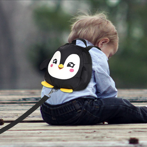 Pinguim Fofo Com Pulseira Anti-perda E Guia