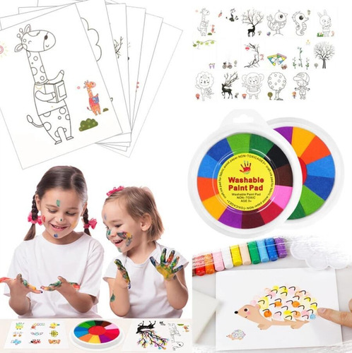 Kit De Pintura Dactilar Lavable Toys Montessori Toys