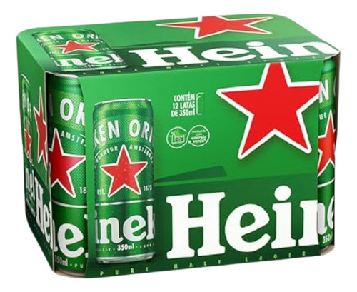 Heineken 350ml Cerveja Premium Engradado Com 12 Latas