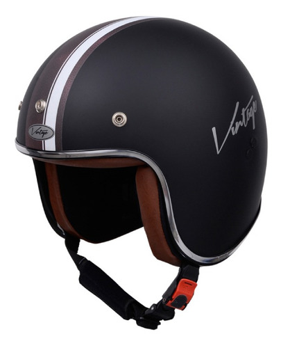 Casco para moto abierto Vertigo Vintage Maya  negro mate talle M 