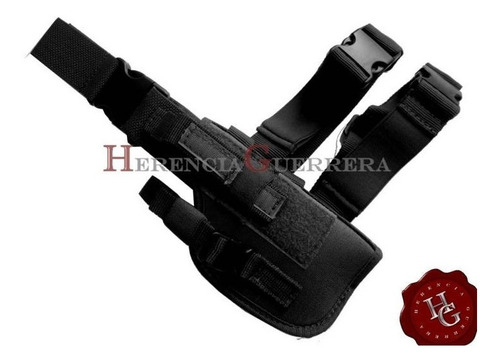 Imagen 4 de 7 de Muslera Pistolera Haiti Coihue Táctica Universal Negra M223