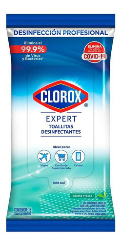 Toallitas Desinfectantes Clorox Expert Aroma Fresco 15 Toallitas