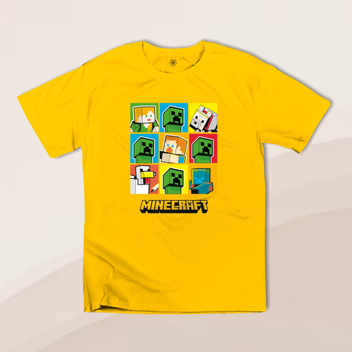 Playera Minecraft Cuadricula Steve Alex Creeper Infantil