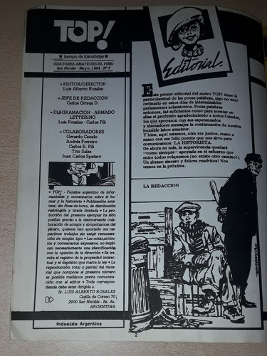 Cómic Top! N°3 Ivo Pavone Entrevista Mayo De 1984