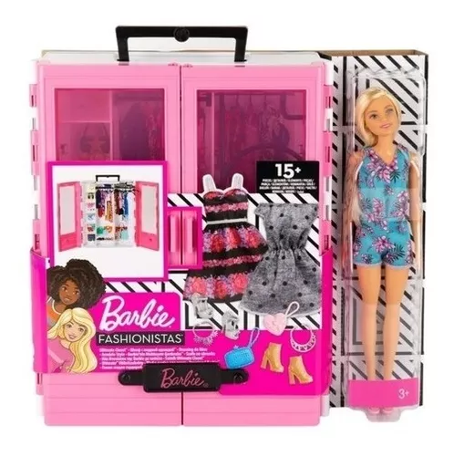 Boneca Barbie Fashionistas Guarda Roupa de Luxo - Mattel - Boneca