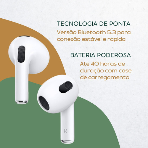 Fone De Ouvido Sem Fio Bluetooth Hifi Tws Basike Fon-9856 Branco