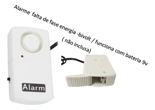 Alarme Sirene Falta Interrupção Queda Energia Elétric/bivolt Branco