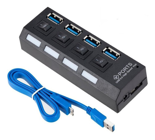 Hub Usb 3.0 Veloz 4 Puertos Switch On / Off Independientes