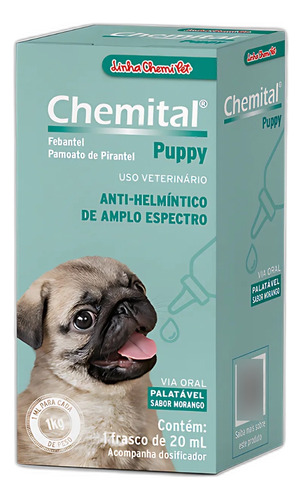 Chemital Puppy Vermífugo Cães Filhote 20ml Kit Economico C/3