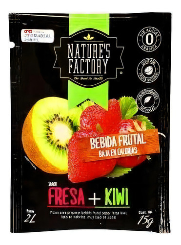 Bebida En Polvo Nature's Factory Fresa Kiwi 15 Gr