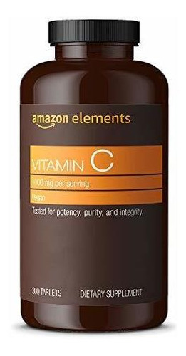 Elements Vitamin C 1000mg, Vegan, 300 Tabletas, Suministro P