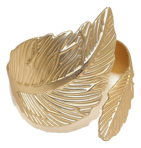 Servilletero Dorado Mate Con Forma De Hoja De Otoño, 8 Unida