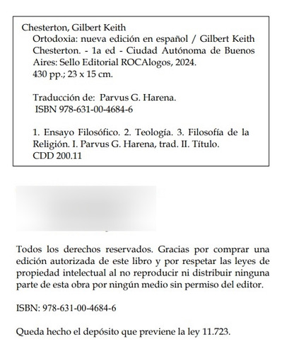Ortodoxia. Excelente Nueva Traducción Anotada Y Comentada.