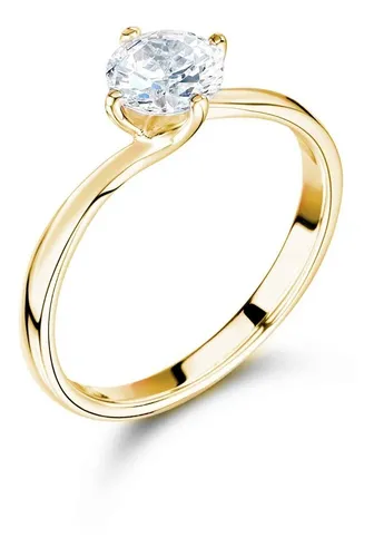 Anillo Compromiso Oro 18k Moissanita .50ct Certificado Twist