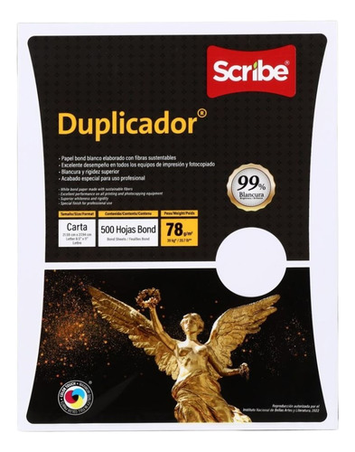 Papel Bond 500 Hojas Carta Scribe Duplicador 99% Blanco 78g