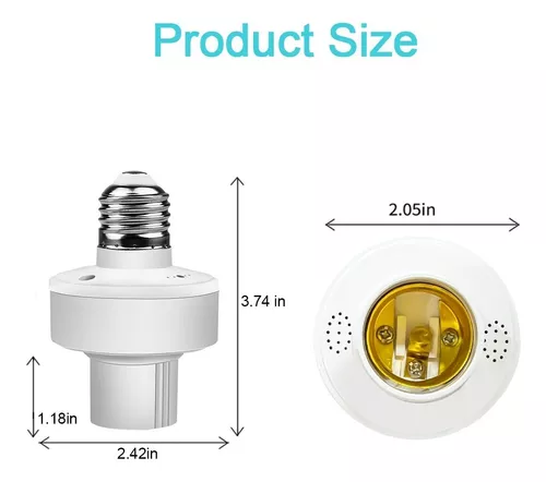 Enchufe de bombilla inteligente WiFi E27/E26, adaptador de bombillas LED  Wi-Fi, convertidor de base, soporte de temporizador, adaptador de lámpara