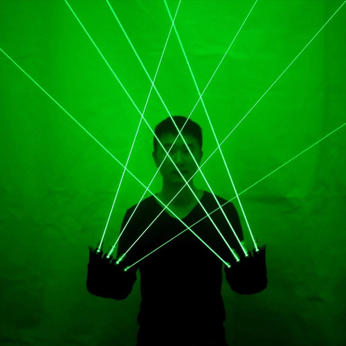 Guantes Laser Dj Gogo Bailarina Artista Verde Envios