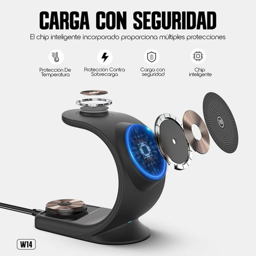 Base Cargador Inalámbrico 3en1 Hasta 22w Magnético Kbod W14