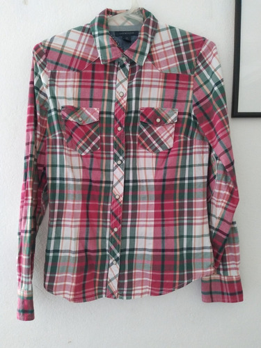 Camisa Tommy Hilfiger Cuadros Entallada 2 Bolsillos Broches