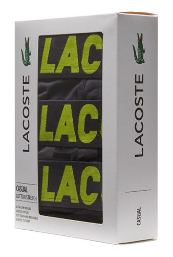 Boxer Hombre Lacoste Pack X3 Estampado Gris O