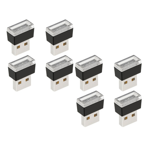 Imagen 6 de 7 de 8pcs Mini Usb Led Luz Interior Luces De Ambiente Para Coche