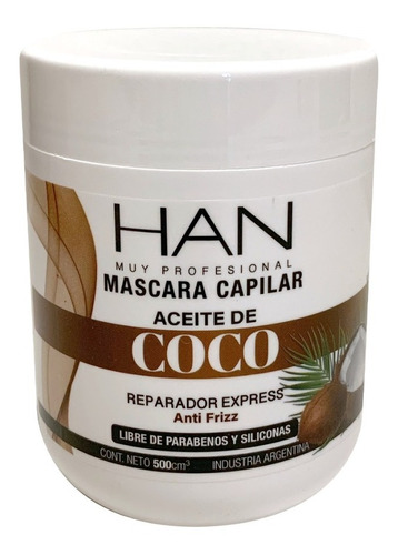 Tratamiento Mascara Capilar Aceite De Coco Han Prof 500g