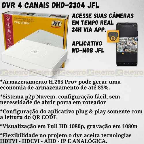 Kit 4 Câmeras De Segurança 2mp + Dvr 4 Canais +hd 1 Tera Jfl