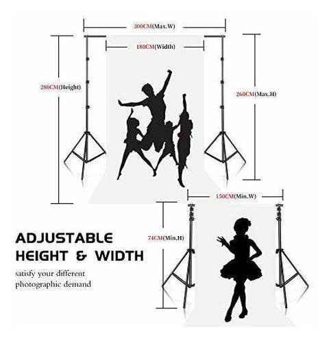 Imagen 3 de 4 de Kit Iluminacion Fotografia 8.5 9.8 ft Soporte Fondo 85