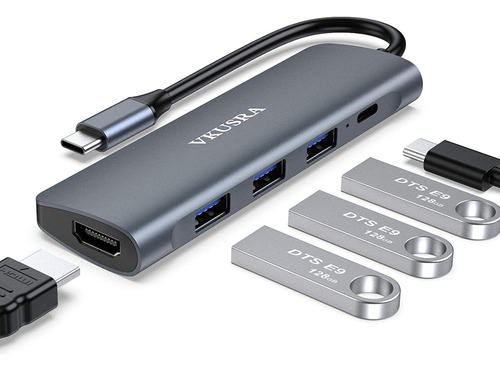 Adaptador Usb C Hdmi 3 Puertos Usb 3.0 Usb C