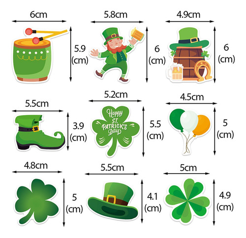 36pcs Pegatinas De Pared Del Día De Patricio Decoración