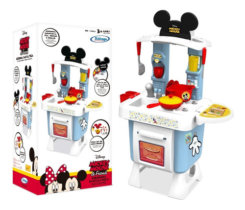Imagem 2 de 8 de Cozinha Fantástica Mickey Completa Com Forno Panelas Xalingo