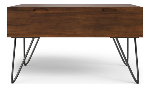 Mesa Auxiliar Cuadrada Industrial 80 Cm Nogal Sala Estar