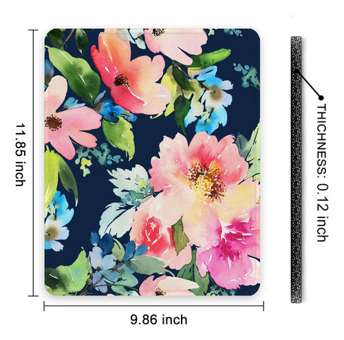 Auhoahsil Mouse Pad, Square Floral Design Blue Daffodils ...