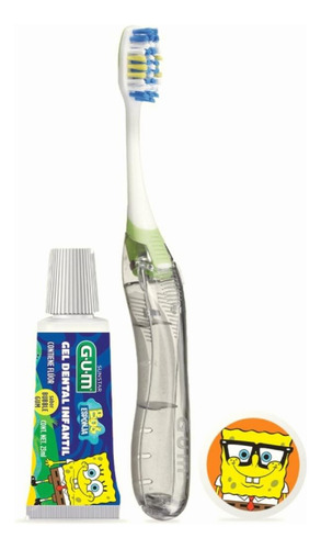 Gum® Kit De Viaje Bob Esponja Cepillo Plegable, Pasta