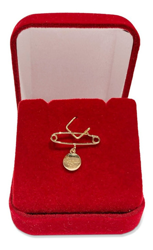 Alfinete Ouro 18k C/ Pingente Agnus Dei (av) Cor Dourado
