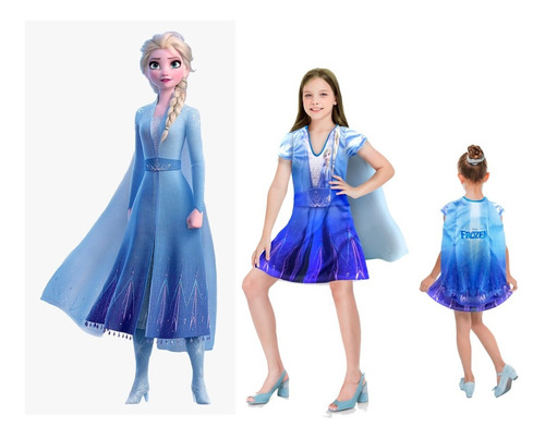 Fantasia Infantil Vestido Frozen Elsa 