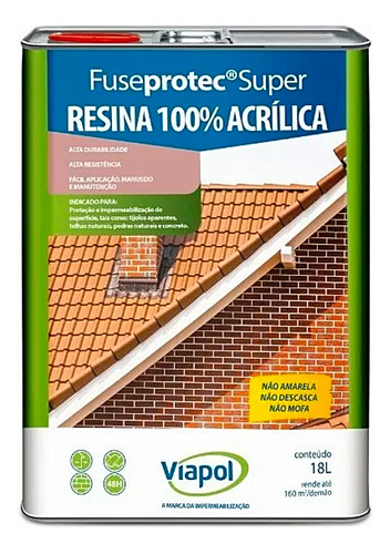 Resina Acrílica Fuseprotec Super Semi-brilho Lata 18l Viapol