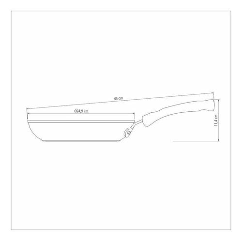 Frigideira De Indução Rasa Tramontina Mônaco Preta 24cm Cor Preto