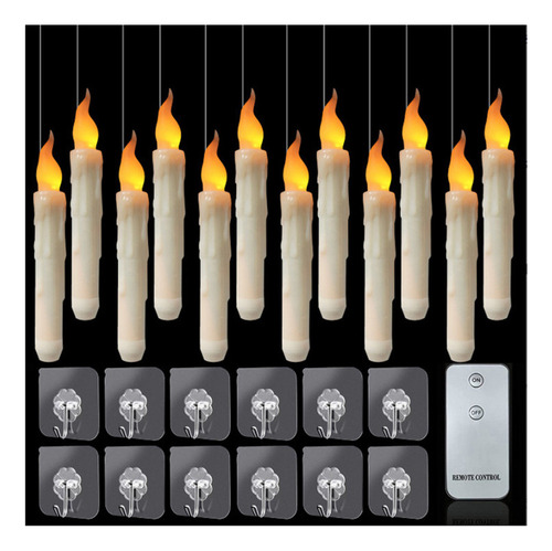 Velas Flotantes De 12 Piezas Con Varita, Velas Con Control R