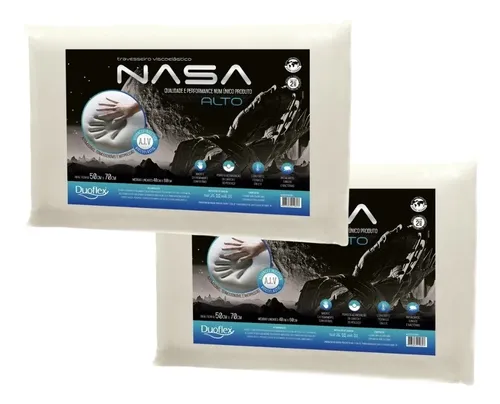 Duoflex Nasa X Alto travesseiro Tradicional 60cm 40cm kit 2 unida...