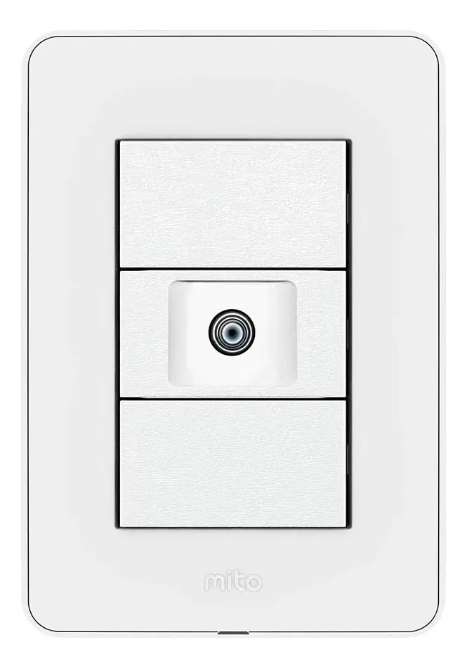 Interruptor Botón Jeluz Mito TV Coaxil Línea Verona Color Blanco