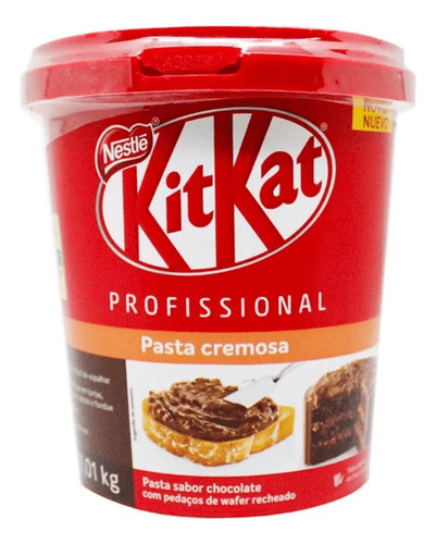 Kitkat Balde Nestlé Pasta Cremosa Recheio Cobertura Kit Kat