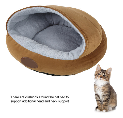 Cama Para Mascotas Semiencerrada Forma De Concha Cómoda Felp