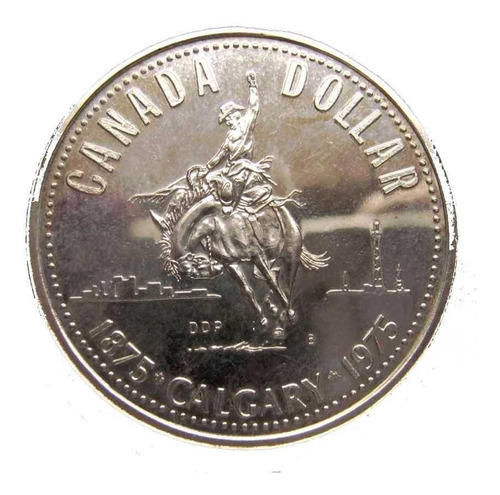 Canadá Un Dólar Conmemorativo Grande De Plata Impecable Unc.