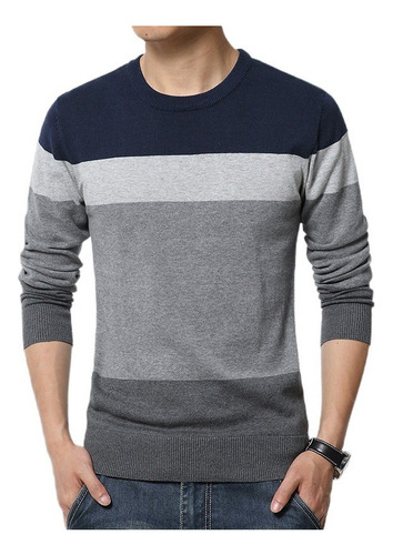 Men's Casual Striped Knit Sweater 1