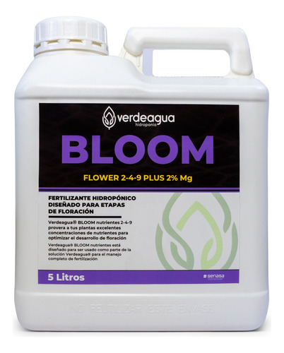 Nutrientes Hidroponia Verdeagua Bloom 5 Litros